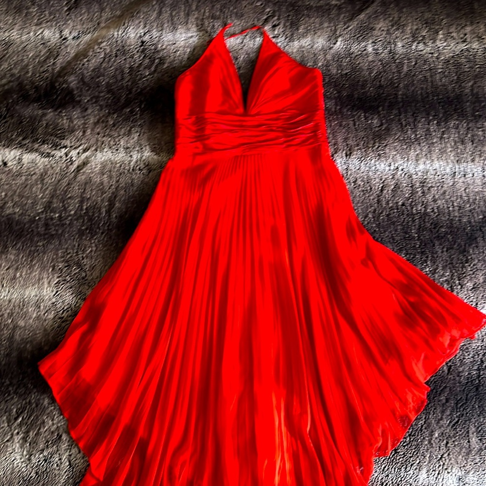 Red Vintage Halter Neck Dress